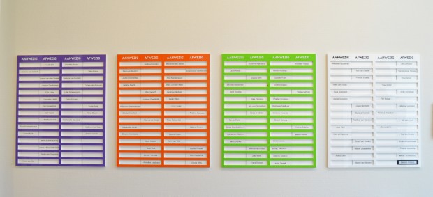 Aanwezig afwezig schuifborden